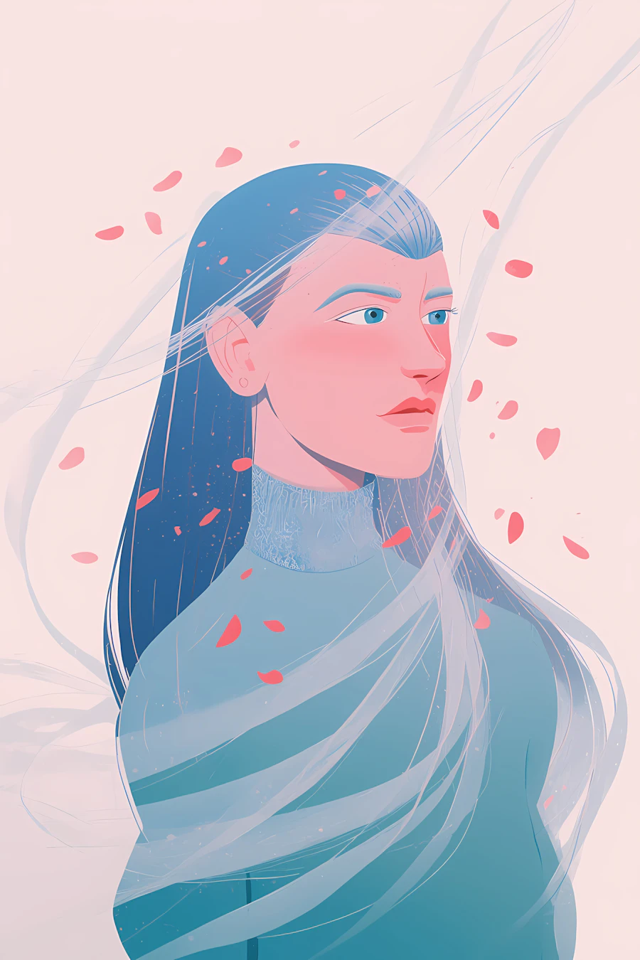 Serene Blue Portrait