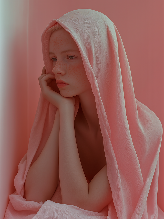 Serene Portrait in Pink