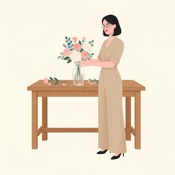 Floral Arrangement Scene