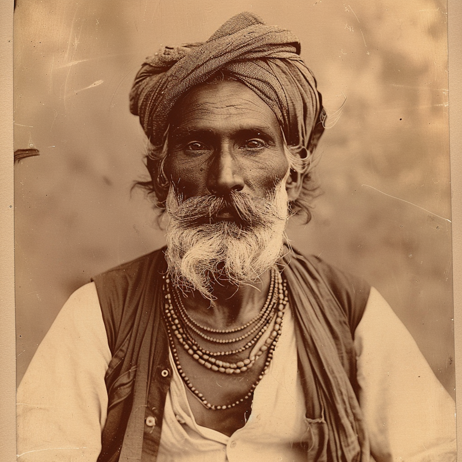 Elderly Man with Turban Portrait