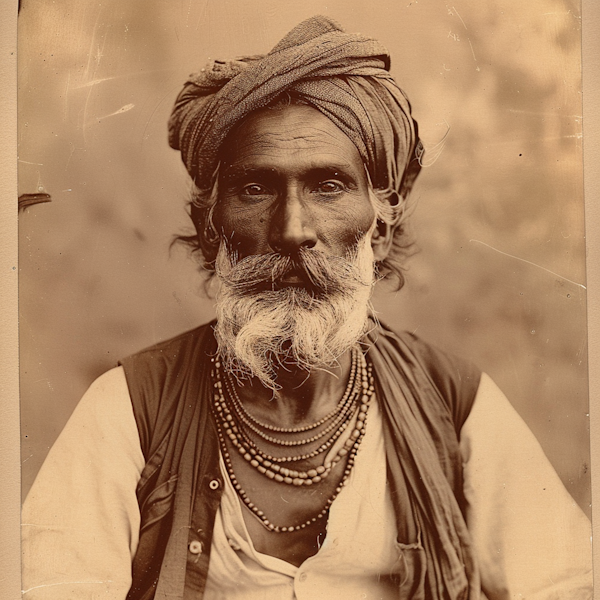 Elderly Man with Turban Portrait