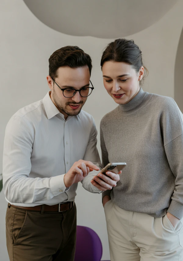 Couple Using Smartphone