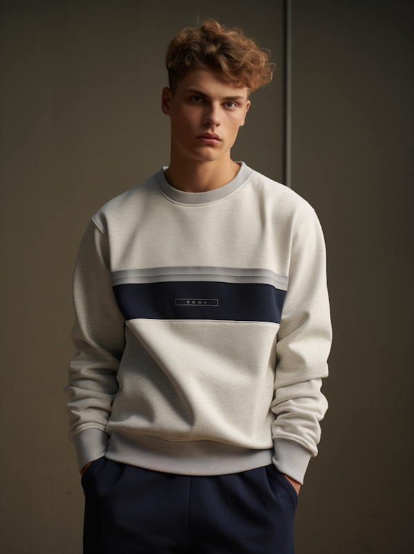 Confident Casual in Contemporary Striped Sweatshirt