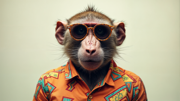 Fashionable Monkey with Glasses