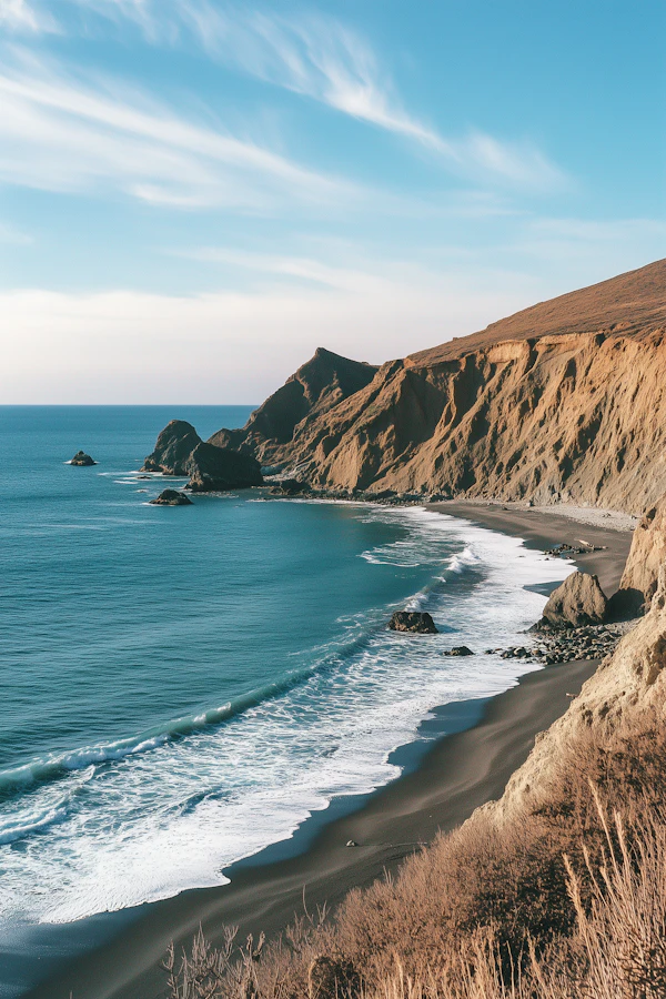 Golden Coastal Cliffs