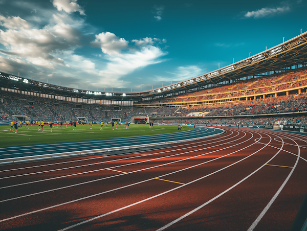 Bustling Stadium During Sporting Event