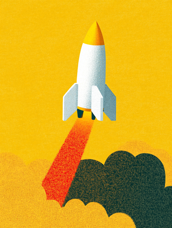 Rocket Launch Illustration