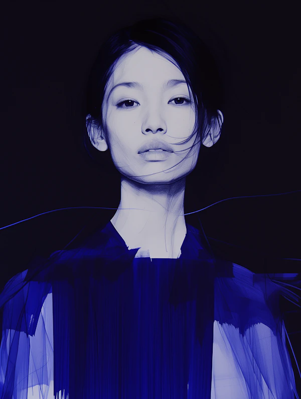 Serene Portrait in Blue