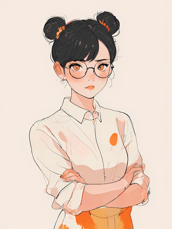 Portrait of a Young Woman with Glasses