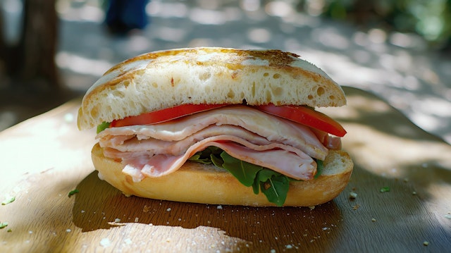 Close-up of a Turkey Sandwich