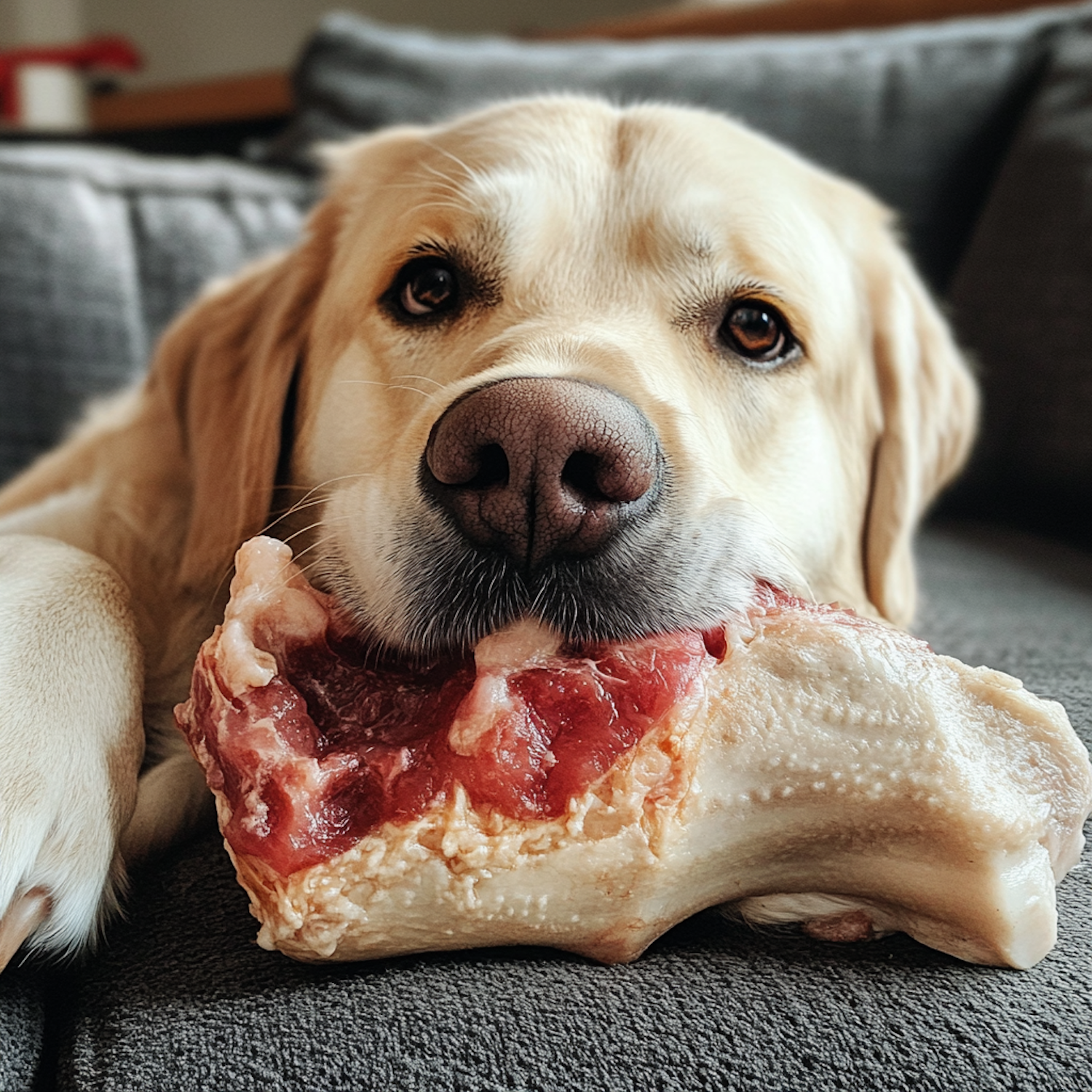 Golden Retriever with Bone