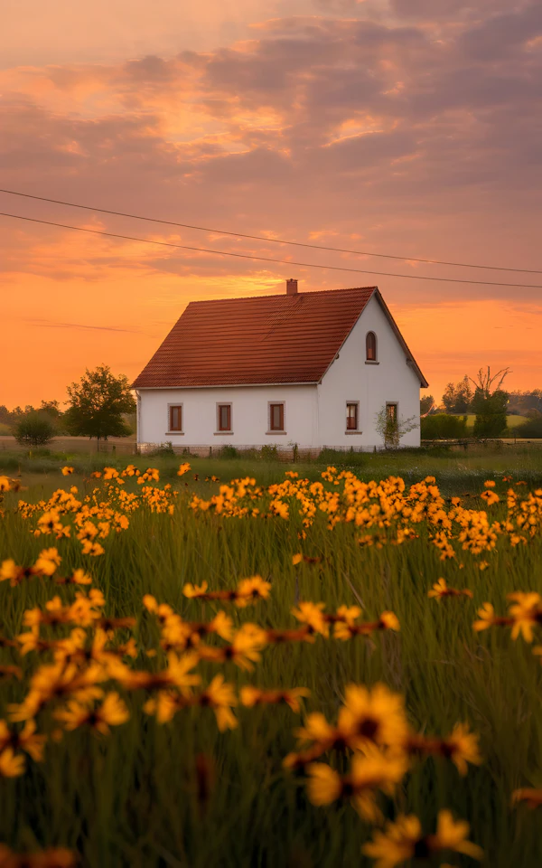 Countryside Sunset Scene