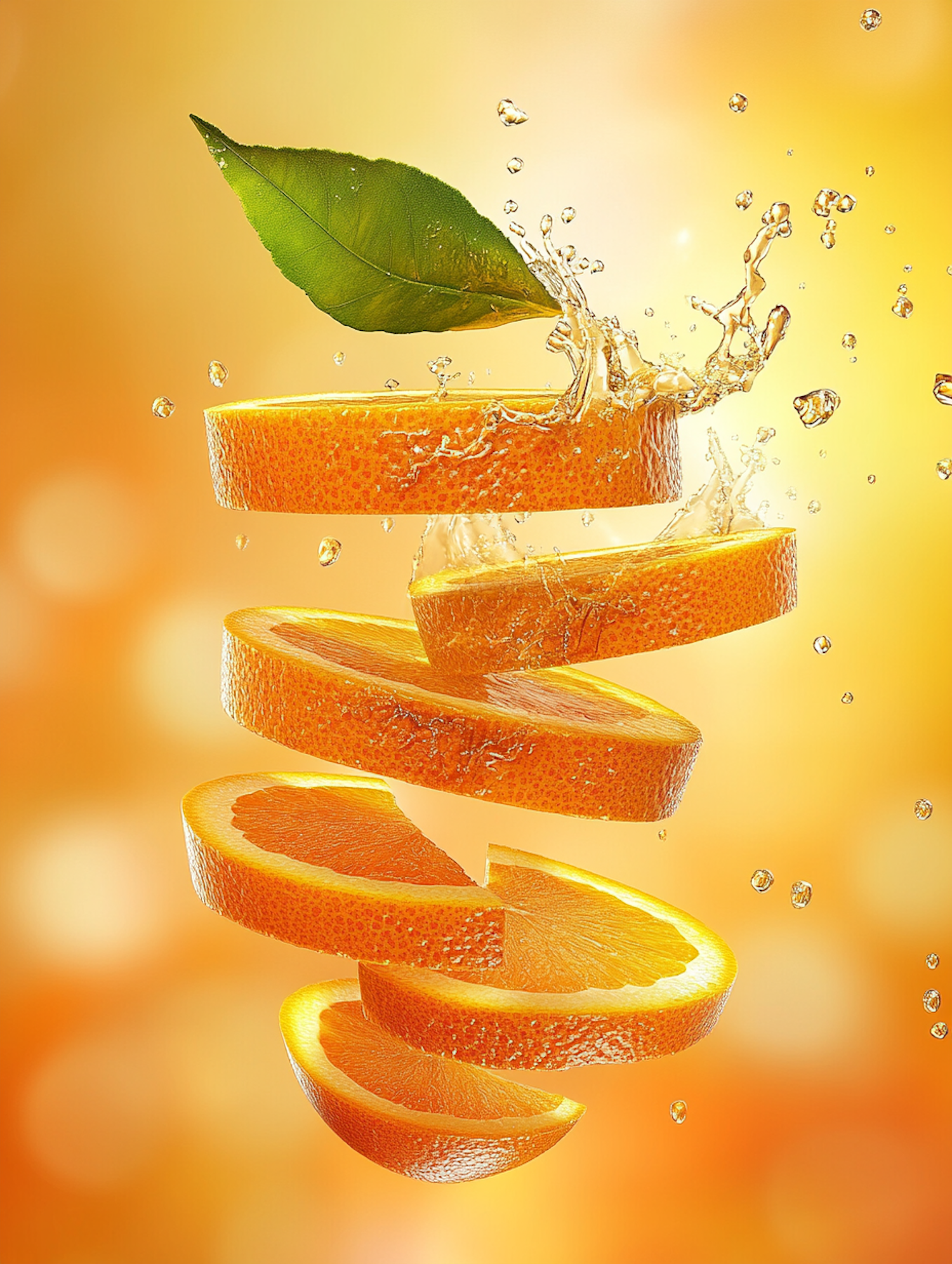 Vibrant Orange Slices in Motion