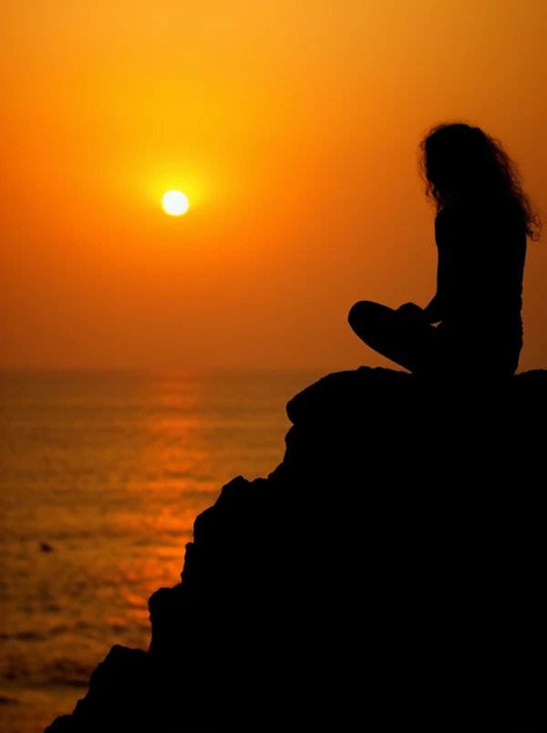 Contemplation at Golden Sunset