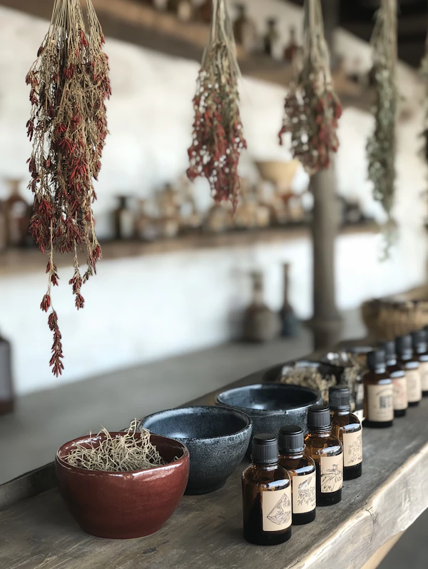 Rustic Apothecary Setup