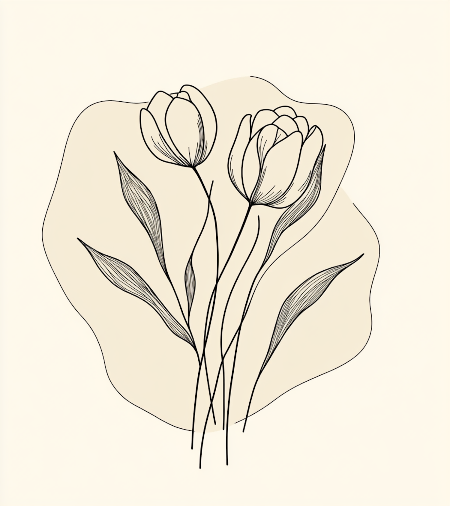 Minimalist Tulip Illustration