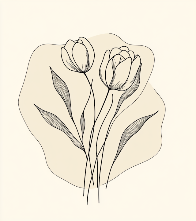 Minimalist Tulip Illustration