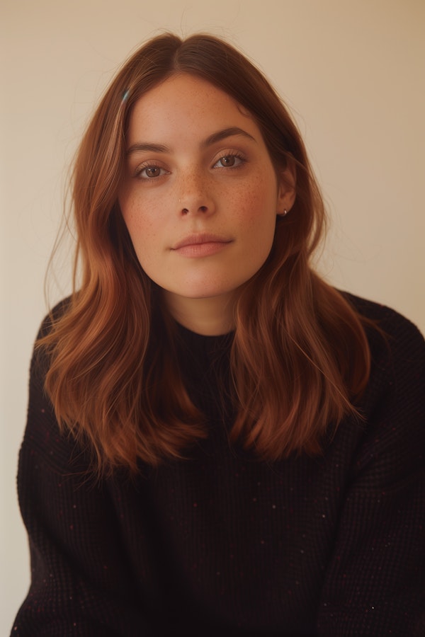 Serene Young Woman with Auburn Hair