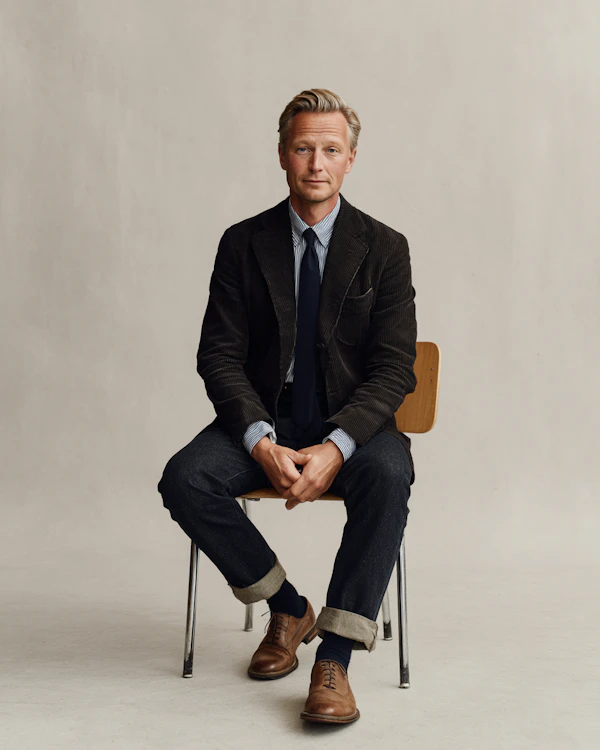Man in Corduroy Blazer