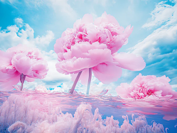Surreal Pink Peonies