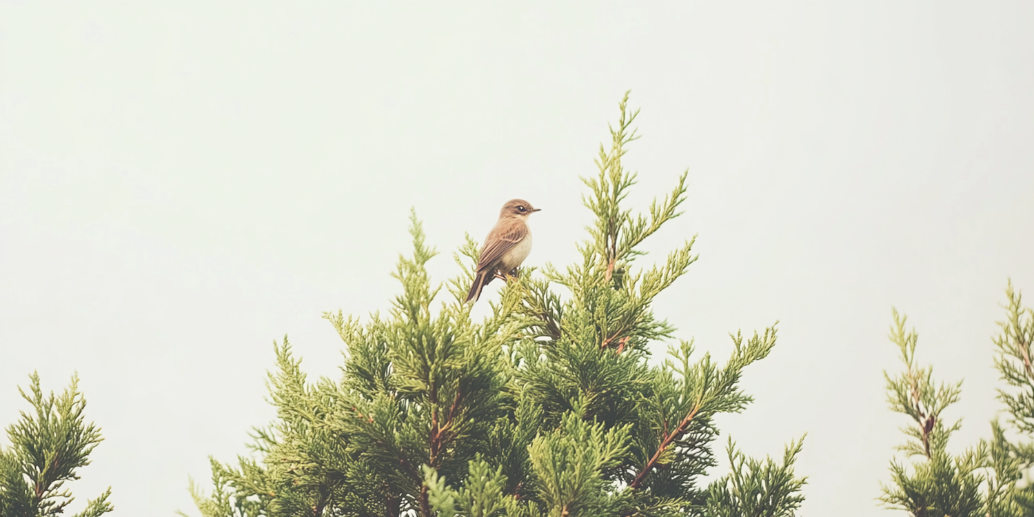 Bird on Coniferous Tree