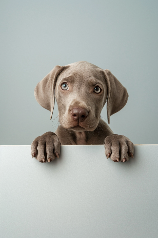 Curious Weimaraner Puppy