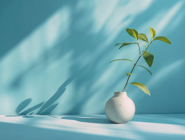 Tranquil Composition with Vase and Greenery