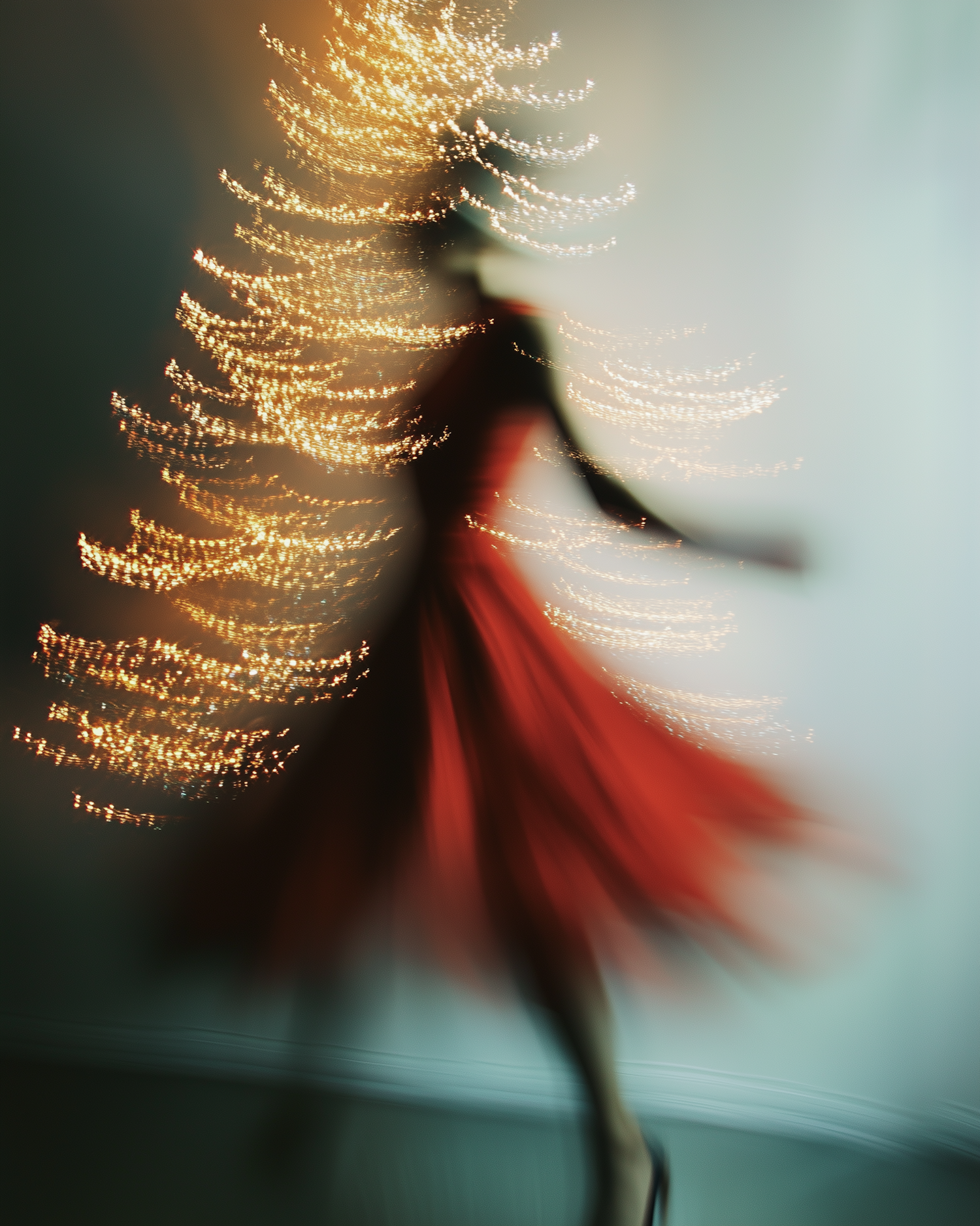 Dynamic Dance in Red