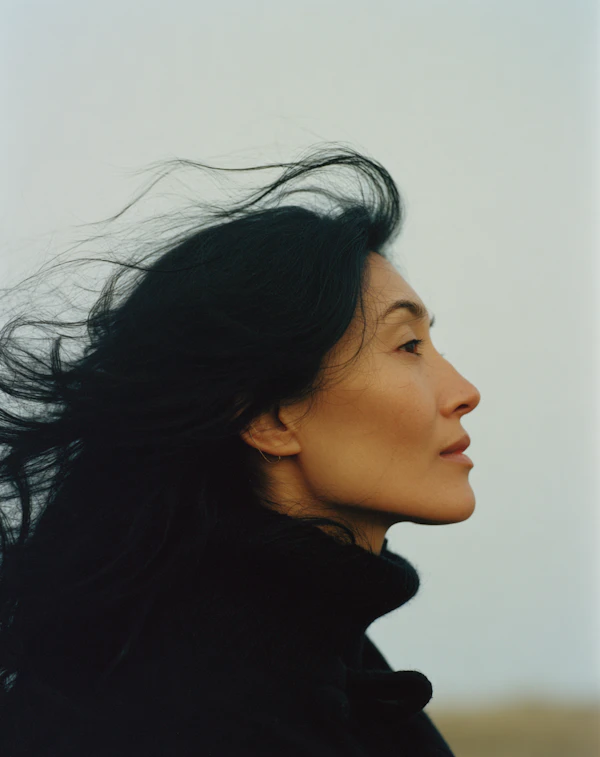 Woman in Windy Portrait