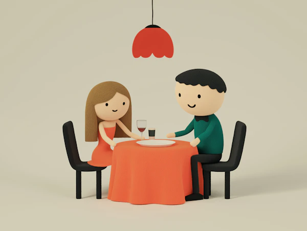Cartoon Dining Scene