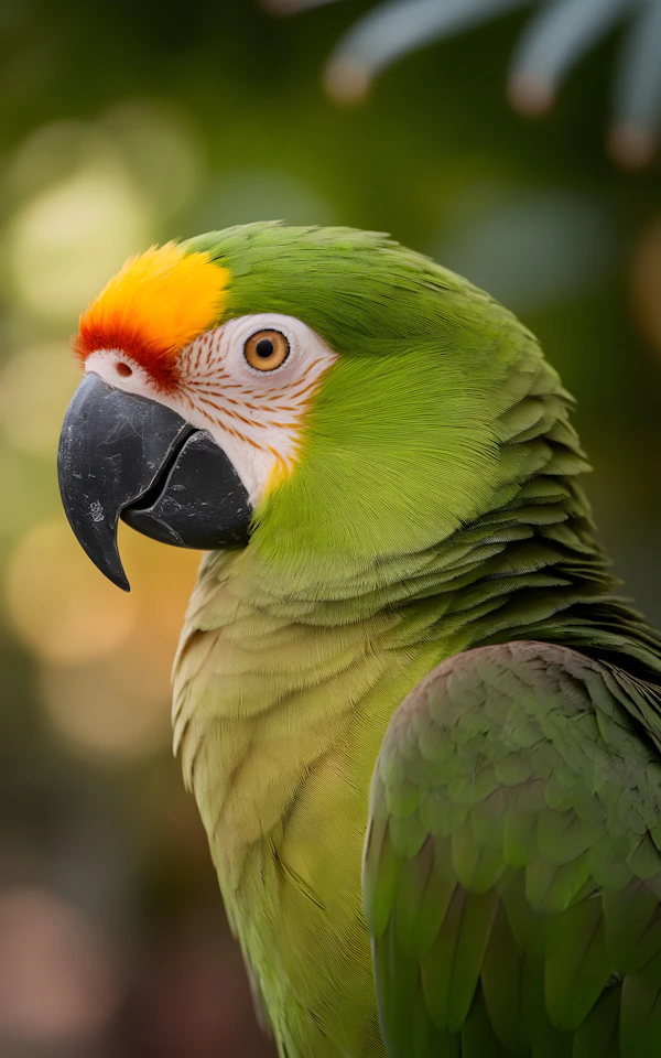 Vibrant Green Parrot