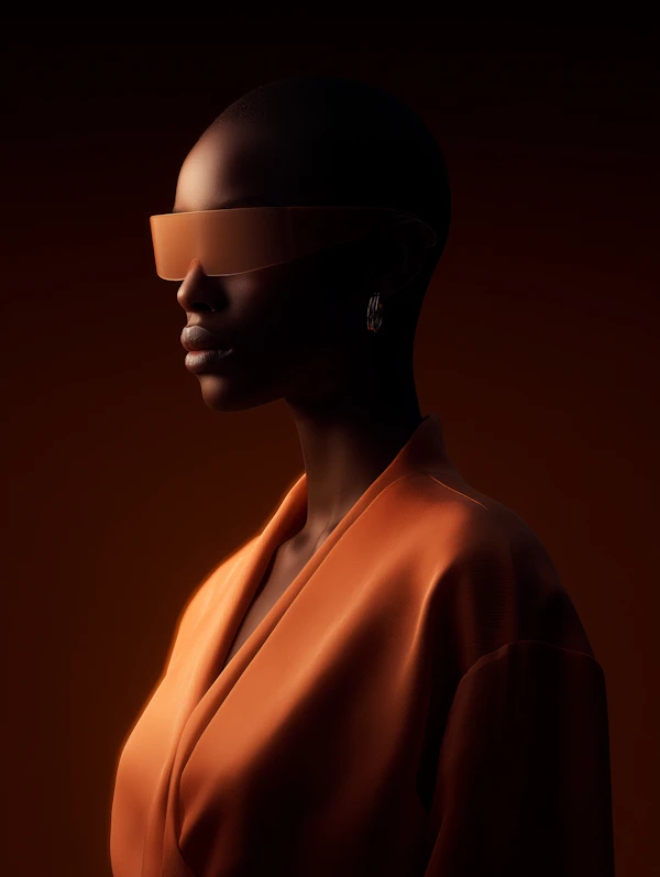 Futuristic Orange Portrait
