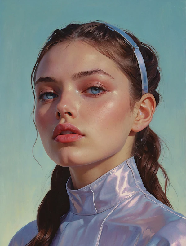 Futuristic Portrait of a Young Woman