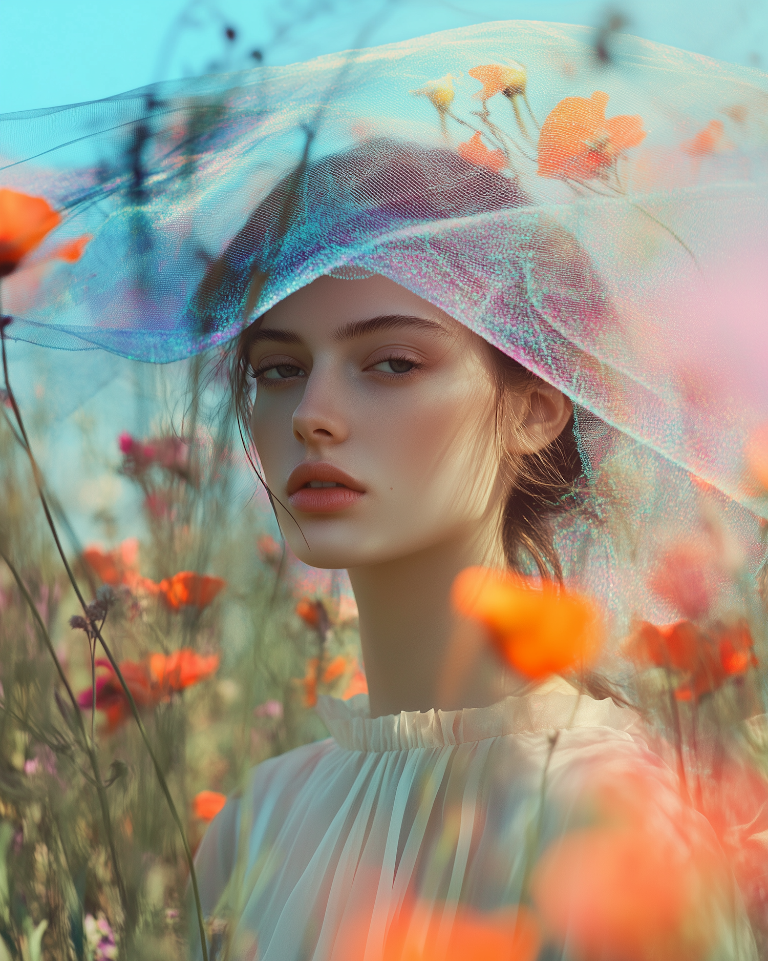 Woman in Flower Field