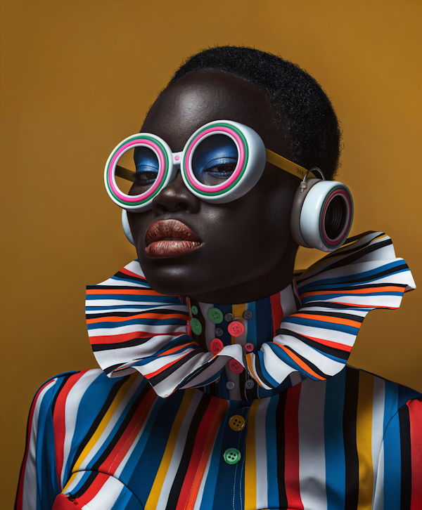 Portrait of a Black Woman in Whimsical Accessories