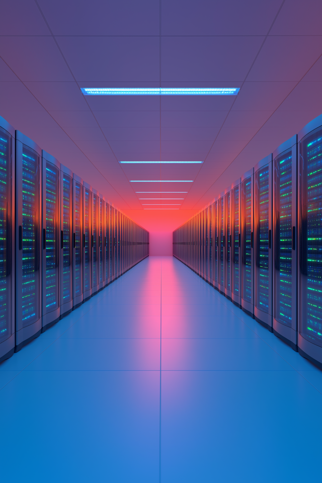 Futuristic Data Center Corridor