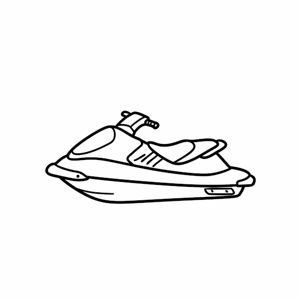 Jet Ski Line Drawing