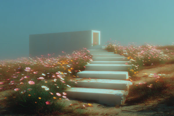 Minimalist Floral Scene