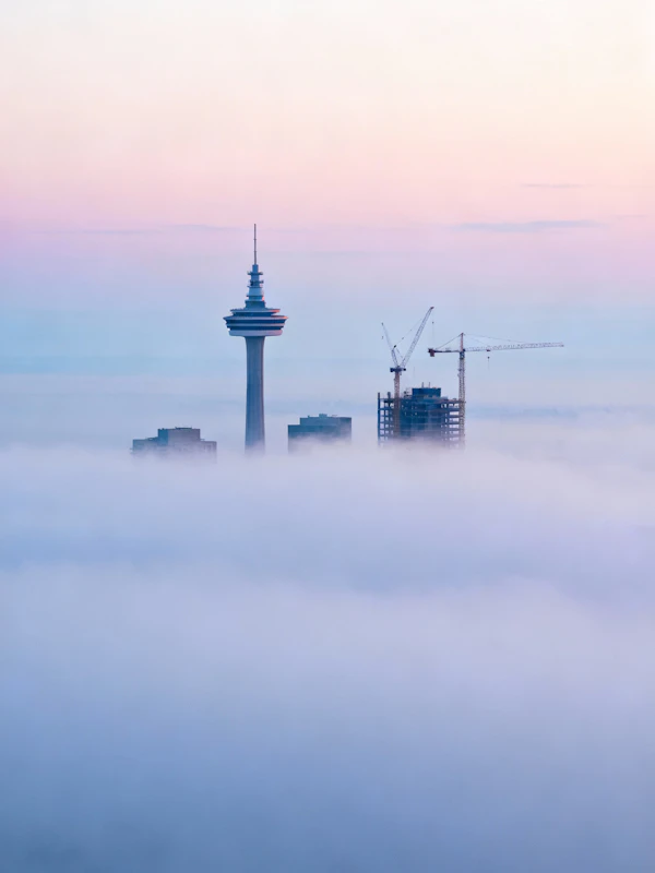 Foggy Cityscape View