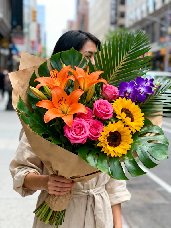Bouquet in Urban Scene