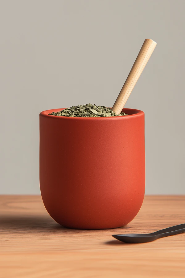 Red Cup with Herbs