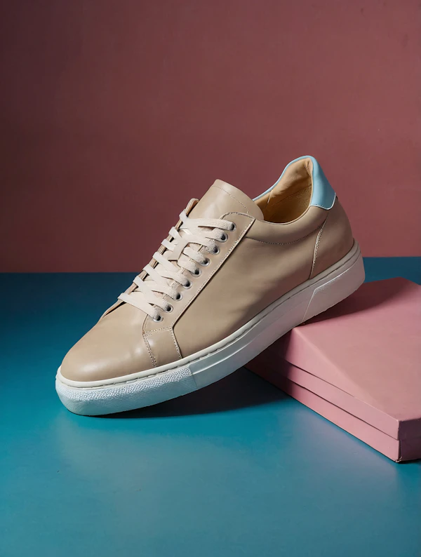Beige Leather Sneaker
