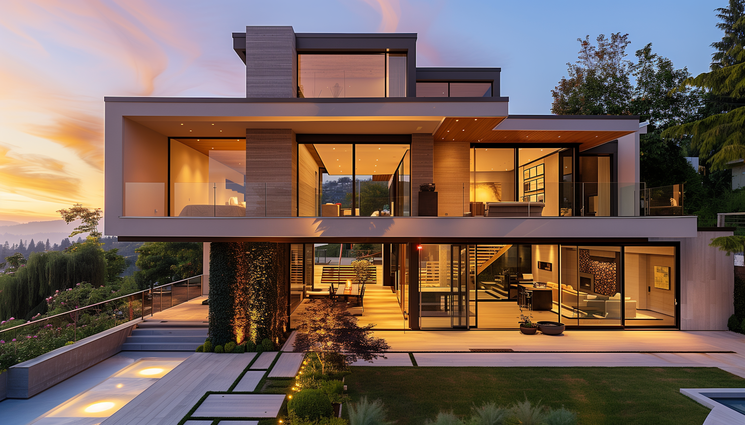 Modern Luxury House at Twilight