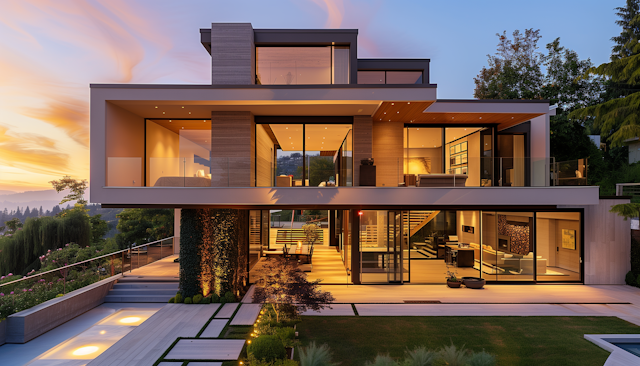 Modern Luxury House at Twilight