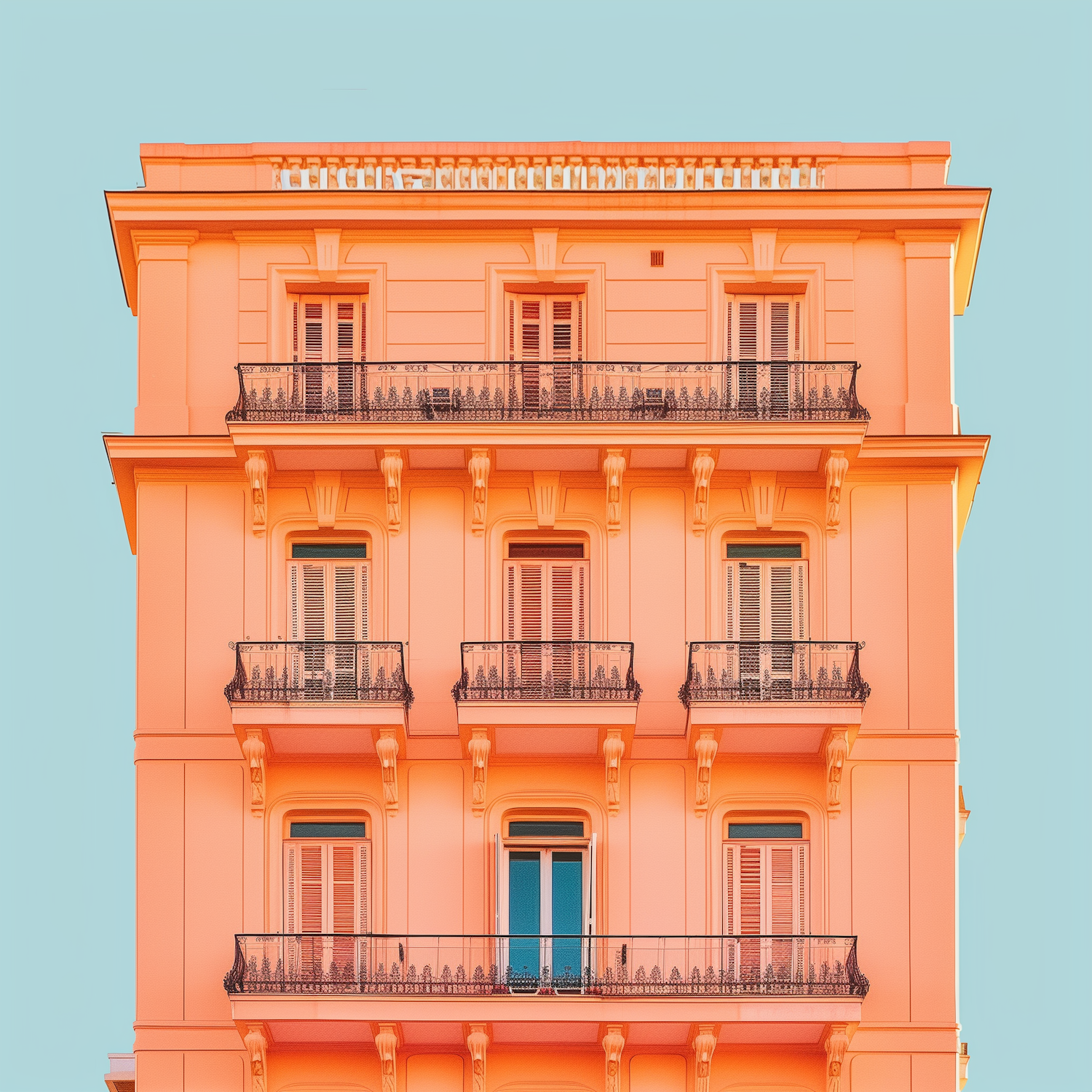 Pastel-Colored European Building