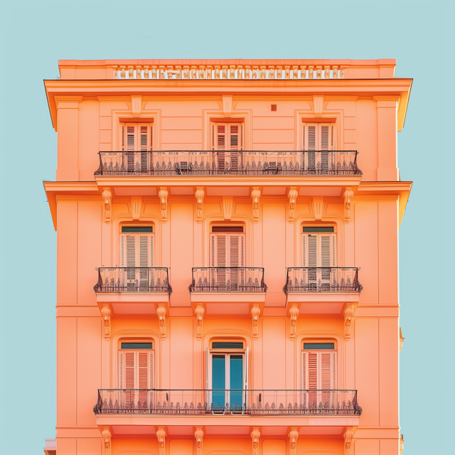 Pastel-Colored European Building