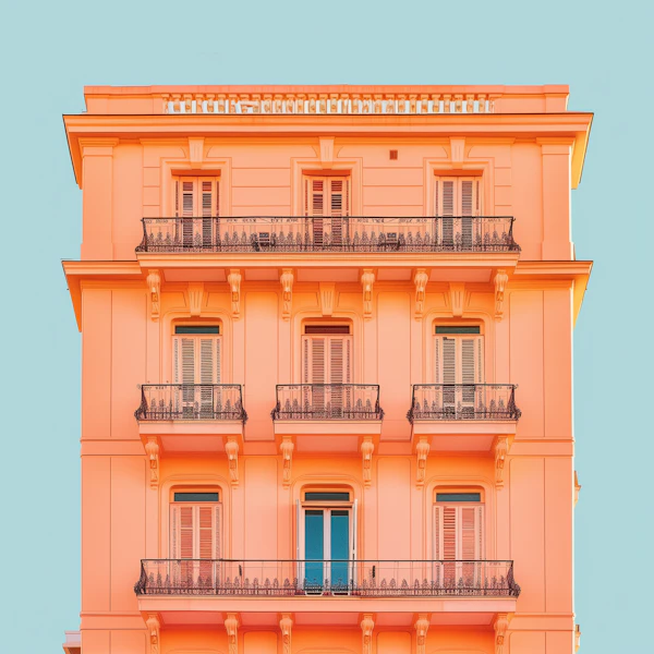 Pastel-Colored European Building