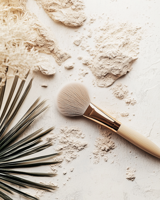 Makeup Brush on Textured Surface