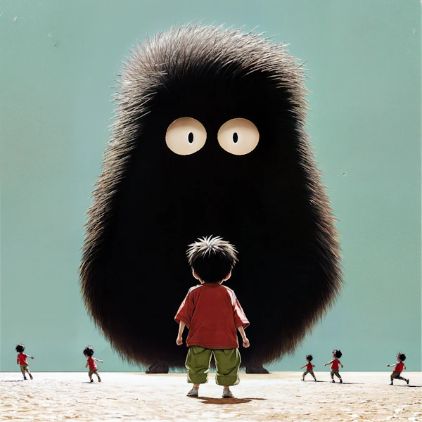 Child and Fluffy Creature