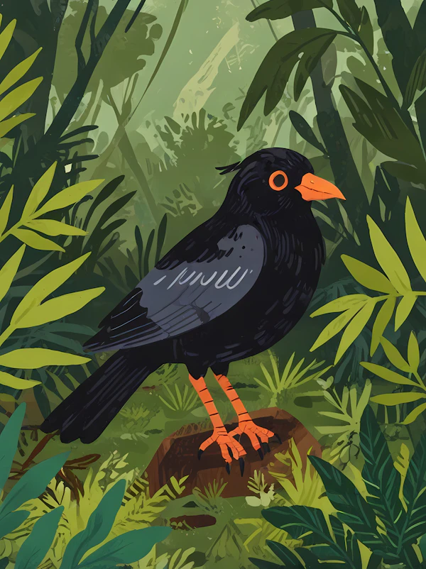 Black Bird in Jungle